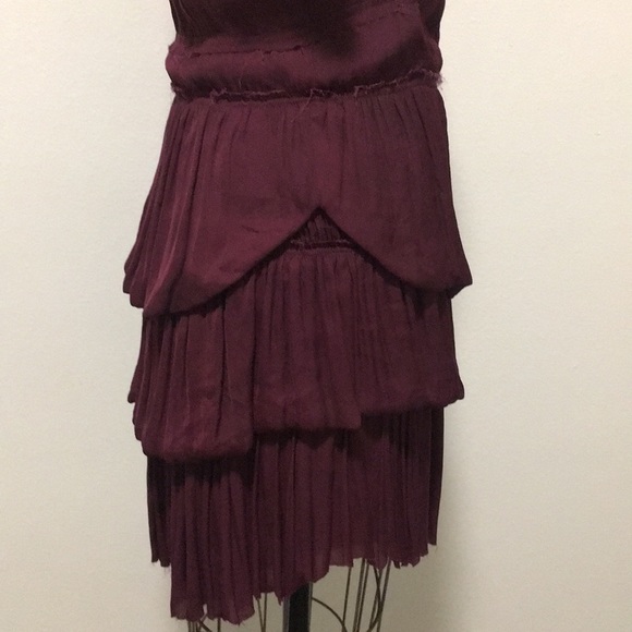 ISABEL MARANT TIERED BURGUNDY DRESS - Picture 5 of 9